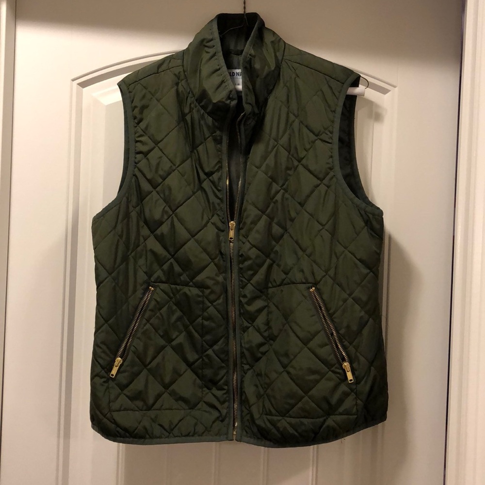 Green quilted vest